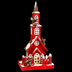 Acheter BigBuy Christmas Décorations de Noël Rouge Bois Maison 17 x 18 x 56 cm