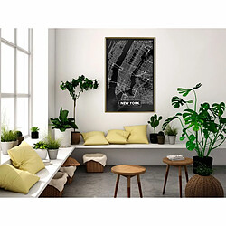 Paris Prix Affiche Murale Encadrée City Map New York Dark 40 x 60 cm Or