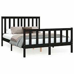 Maison Chic Lit adulte - Cadre Structure de lit avec tête de lit Contemporain noir 120x200 cm bois pin massif -MN20989