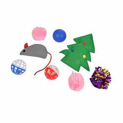 Paris Prix Lot de 8 Jouets pour Chat Chaussette Noël 30cm Multicolore