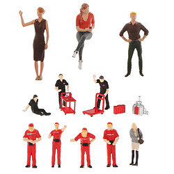 Avis 15x RM 1/64 Diorama Chatting Doll Collections Caractère Pour Siku Fire-wheel