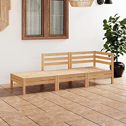 vidaXL Salon de jardin 3 pcs Bois de pin massif