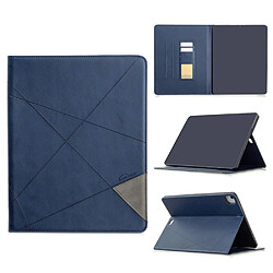 Etui en PU motif géométrique design cool fonction réveil/sommeil automatique bleu pour votre Apple iPad Pro 12.9 pouces (2020)/(2018)