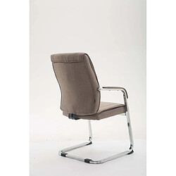 Avis Decoshop26 Chaise de visiteur XXL sans roulettes confortable et design en tissu taupe BUR10698