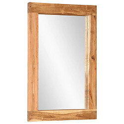 vidaXL Miroir 70x50 cm bois massif d'acacia et verre