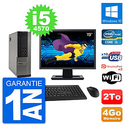 PC Dell 7020 SFF Ecran 19" Intel i5-4570 RAM 4Go Disque Dur 2To Windows 10 Wifi - Occasion