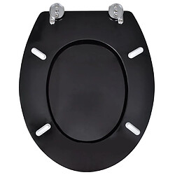 Helloshop26 Siège de toilette abattant avec couvercle WC siège de toilette lunettes WC cuvette standard MDF noir 02_0002879 pas cher