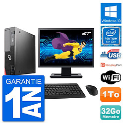 PC Fujitsu D556 DT Ecran 27" Intel G4400 RAM 32Go Disque Dur 1To Windows 10 Wifi - Occasion