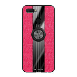 Wewoo Coque Souple Pour OPPO A7X / F9 XINLI tissu de couture Antichoc TPU Housse de protection avec support d'anneau Rouge