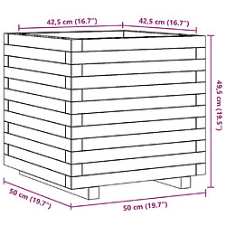 vidaXL Jardinière 50x50x49,5 cm bois massif de douglas pas cher