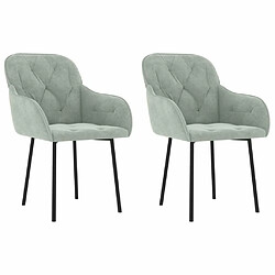 Maison Chic Lot de 2 Chaises à manger | Chaise de salle à manger cuisine Gris clair Velours -GKD68938