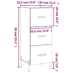 vidaXL Buffet Sonoma gris 34,5x34x90 cm Bois d'ingénierie pas cher