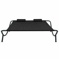 Maison Chic Chaise longue d'extérieur| Bain de soleil Relax | Transat tissu noir -GKD42610