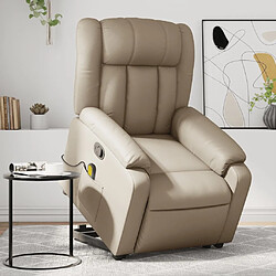 Maison Chic Fauteuil Relax pour salon, Fauteuil inclinable de massage Cappuccino Similicuir -GKD66763