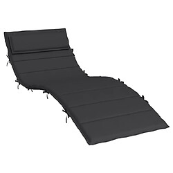 vidaXL Coussin de chaise longue noir 180x60x3 cm tissu oxford