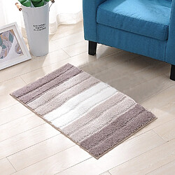 Wewoo Tapis en microfibre pour de sol de salle de bains de cuisine anti-glisse intérieur à rayurestaille 46x71cm beige