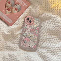 GUPBOO Étui pour iPhone13 Coque en silicone pour téléphone portable dessin animé mignon lapin fleur