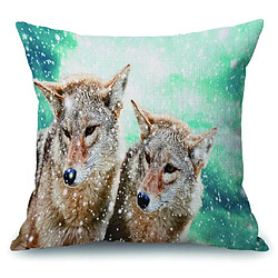 Acheter Velvet Animal Imprimé Coussin Housse Coussin Sham Taie D'oreiller 45cm Loup