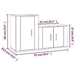 vidaXL Ensemble de meubles TV 2 pcs gris béton bois d'ingénierie pas cher