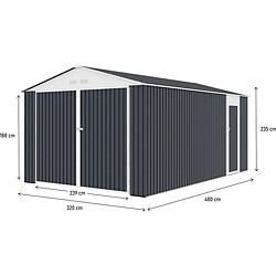 Avis Habitat Et Jardin Garage métal Houston 15,36 m² - Anthracite