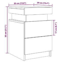 vidaXL Tables de chevet avec LED 2 pcs chêne artisanal bois ingénierie pas cher