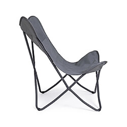 Avis Mes Fauteuil papillon 77,5x81x89 cm en acier et textilène gris - BASTI