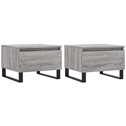 Maison Chic Lot de 2 Tables basses,Table Console pour salon sonoma gris 50x46x35 cm bois d'ingénierie -MN95784