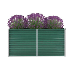 Maison Chic Jardinière,Lit surélevé de jardin - Bac à fleurs - pot de fleur Acier galvanisé 160x40x77 cm Vert -GKD20730