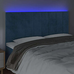 Avis Maison Chic Tête de lit moderne à LED lumineuse pour chambre - Décoration de lit Bleu foncé 200x5x118/128 cm Velours -MN88220