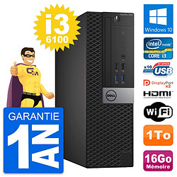 PC Dell OptiPlex 7040 SFF Core i3-6100 RAM 16Go Disque 1To HDMI Windows 10 Wifi - Occasion