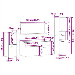 vidaXL Ensemble de meubles salle de bain 4 pcs noir bois d'ingénierie pas cher