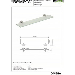 Bemeta - Maison De La Tendance Etagère, tablette en verre OMEGA 60x5,5x13cm