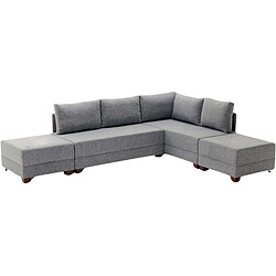 Hanah Home Canapé d'angle convertible en tissu gris Fly.