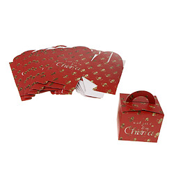 Boîtes de 10 Pommes de Noël avec Pommes Bonbons 3.5''x3.5''4.7 '' Feuilles de Noël rouges pas cher