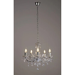 Luminaire Center Chandelier sans abats jours Floria Chrome poli 5 ampoules 53cm