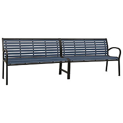 Maison Chic Banc double de jardin| Banc palette d'extérieur 251 cm acier et WPC noir -GKD51661