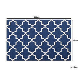 Beliani Tapis bleu en laine et en coton 140 x 200 cm SILVAN