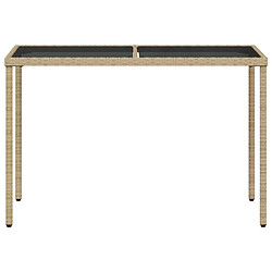 Acheter Maison Chic Table de jardin | Table d'extérieur dessus en verre beige 115x54x74 cm poly rotin -GKD80989