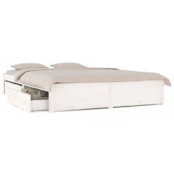 Maison Chic Lit adulte - Cadre de lit avec tiroirs,Structure du lit Contemporain Blanc 120x190 cm Petit double -MN70480