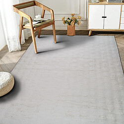 Thedecofactory TISSAGE - Tapis à relief extra-doux blanc 160x230 pas cher