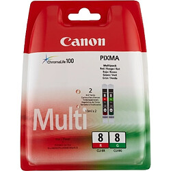 Acheter Canon CLI-8 R/G Multipack Pack de 2 cartouches d'encre d'origine separees Rouge et Vert