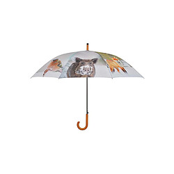 Esschert Design Grand parapluie bois et métal toile polyester Hiver.