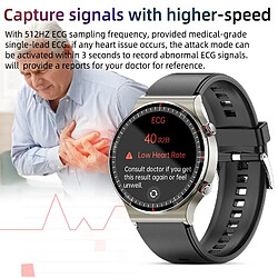 Avis Yonis Montre Connectée ECG Cuir Noir Reminder