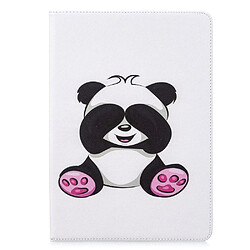 Etui en PU impression de motifs avec support panda timide pour votre Apple iPad 10.2 (2019)