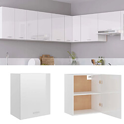 vidaXL Armoire suspendue Blanc brillant 50x31x60 cm Bois d'ingénierie