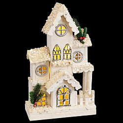 Acheter BigBuy Christmas Décorations de Noël Blanc Bois Maison 24 x 11 x 39 cm