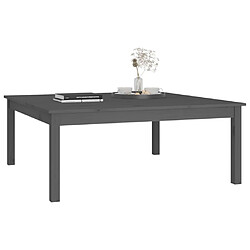 ComfortXL Table Basse Gris 100x100x40 Cm Bois Massif De Pin pas cher