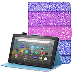 Etui en PU anti-chute, antichoc, fermeture magnétique avec support et porte-cartes pour Amazon Fire HD 8 (2016)/(2017)/(2018) - multicolore