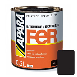 Peinture Fer Satin - APARA-0.5 litre-Noir profond (RAL 9005)