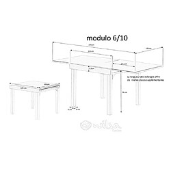 Avis Wilsa Garden Ensemble MODULO 6/10p en aluminium blanc et verre décors bois avec 6 fauteuils en textilène